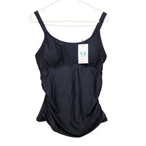 Dipinon Womens Black Tankini Top Size L SWIMSUIT Swimwear